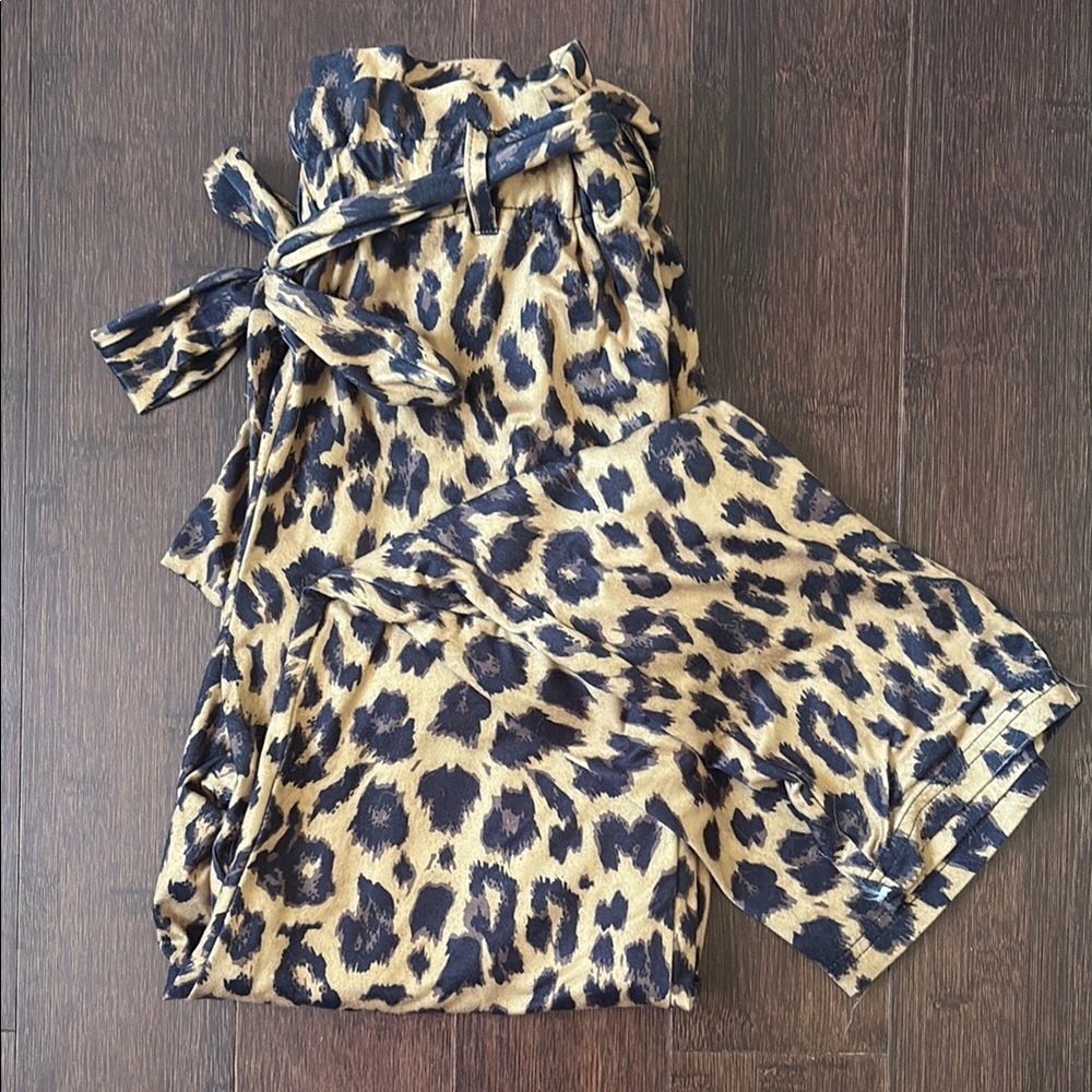 CRAZY TRAIN Leopard Paper Bag Pants